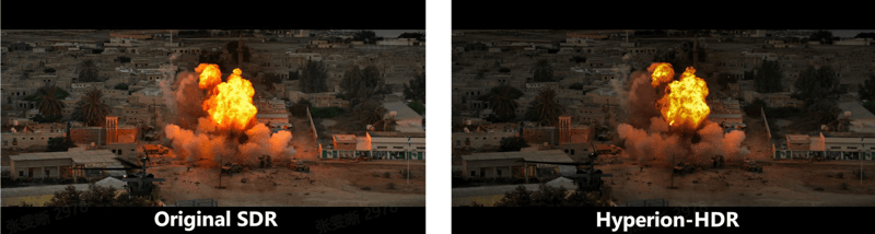 sdr vs. topaz video ai's hyperion model