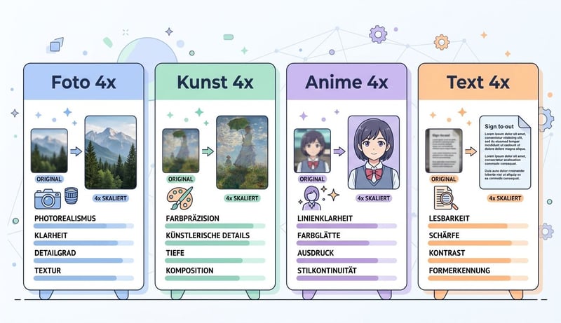 Konzept 4 Upscale-Szenarien Profile