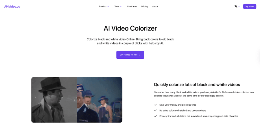 colorize video online free with Ai4video