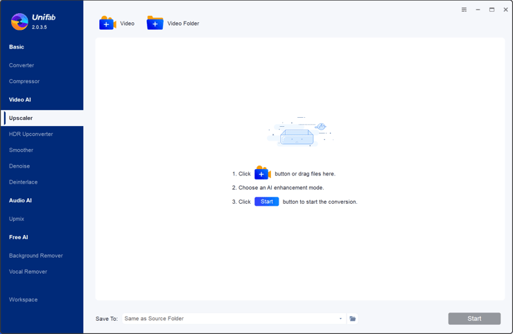 UniFab upscaler AI