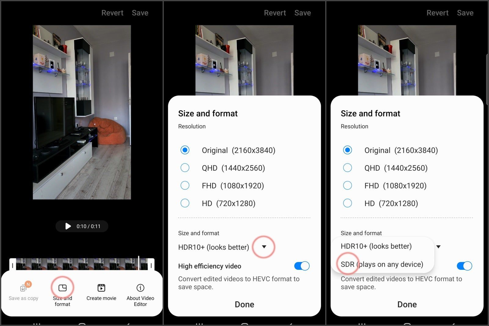 Convert HDR to SDR Using Samsung Galaxy