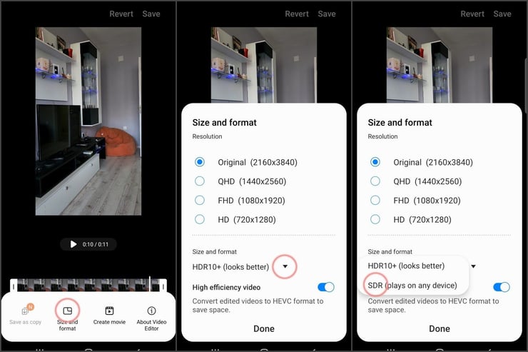Convert HDR to SDR Using Samsung Galaxy