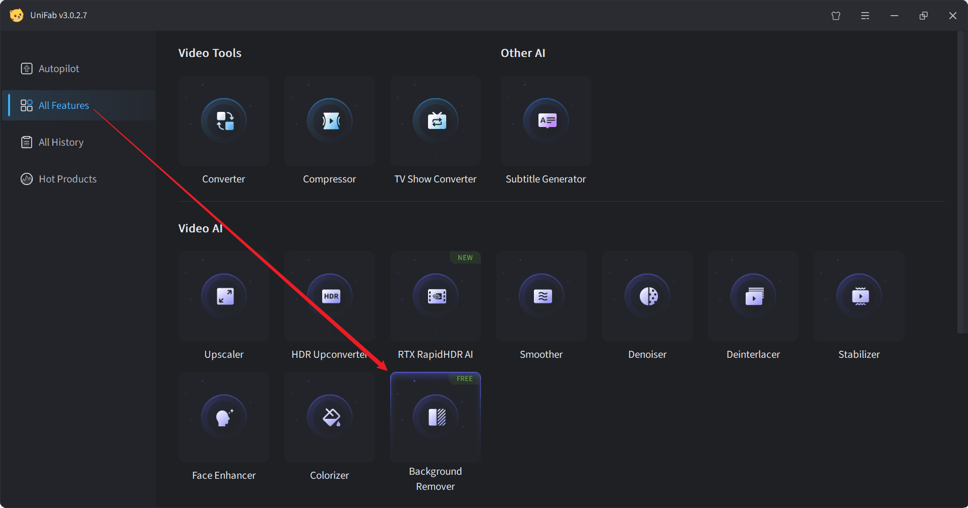 how to use unifab background remover - step1
