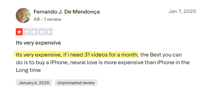 neural love user feedback