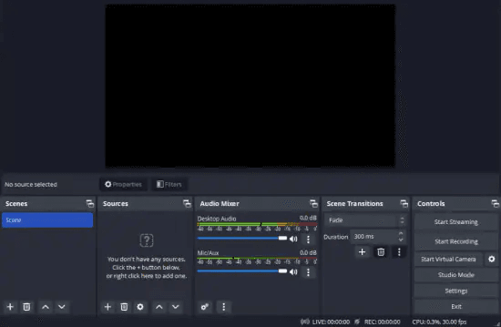 OBS Studio screen record-step1