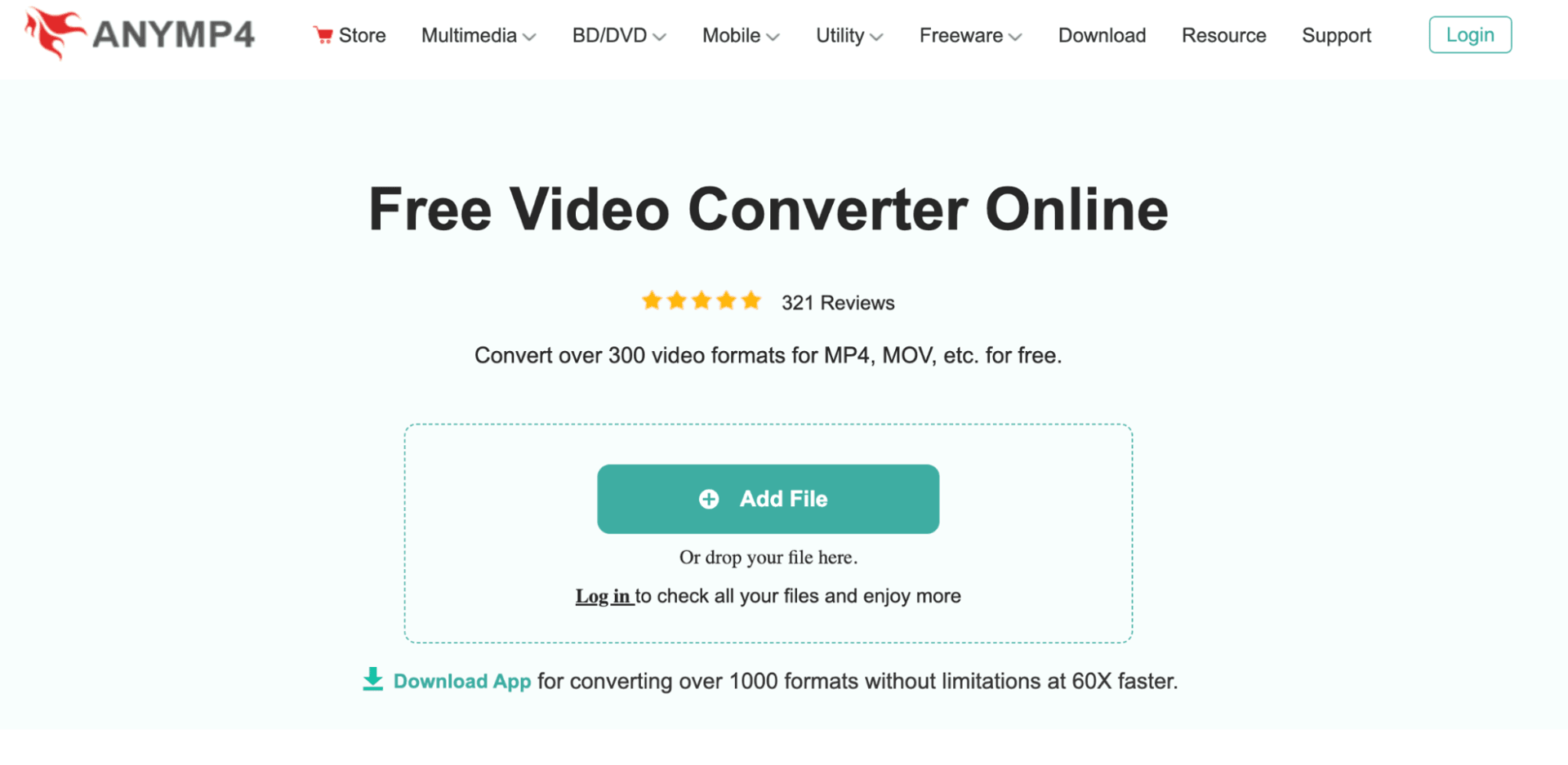 ANYMP4 Free Video Converter Online 