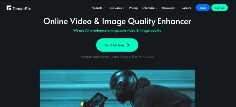 cloud-based Topaz Video Enhance AI alternative - TensorPix 