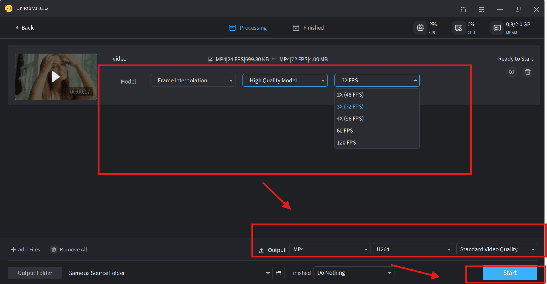 how to increase video fps-step 3