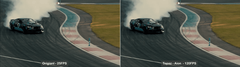 topaz frame interpolation - aion model performance