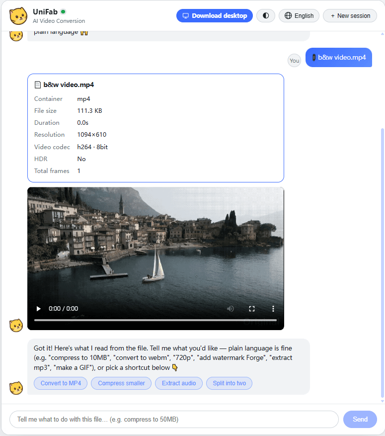 UniFab Video Converter Online-step2
