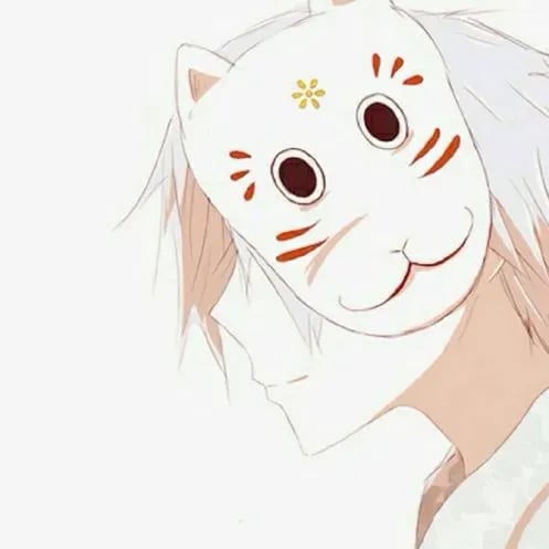 Anime character with fox mask illustration