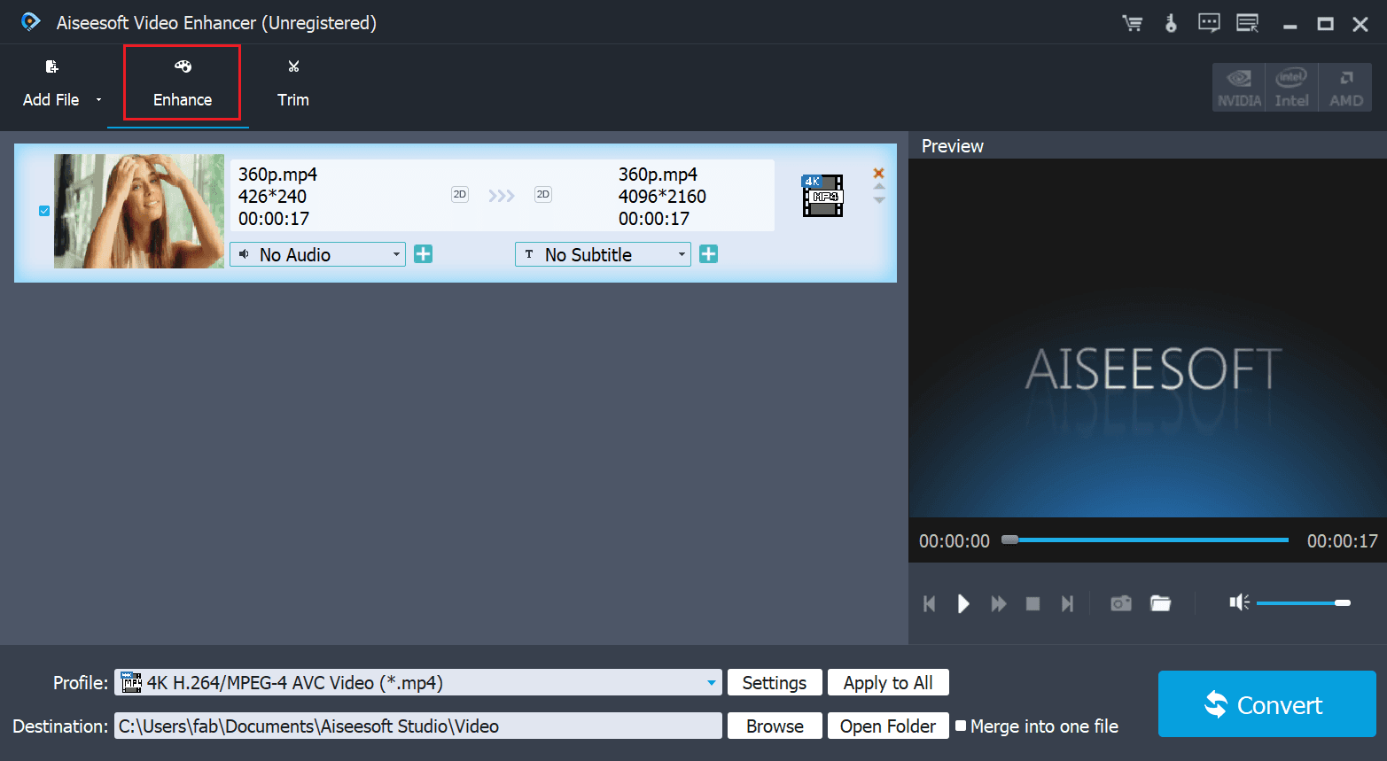 aiseesoft video enhancer - step 2