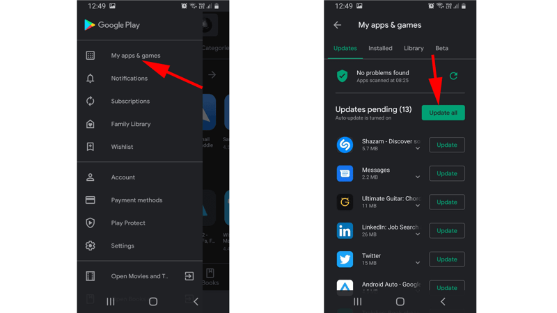 update app on Android