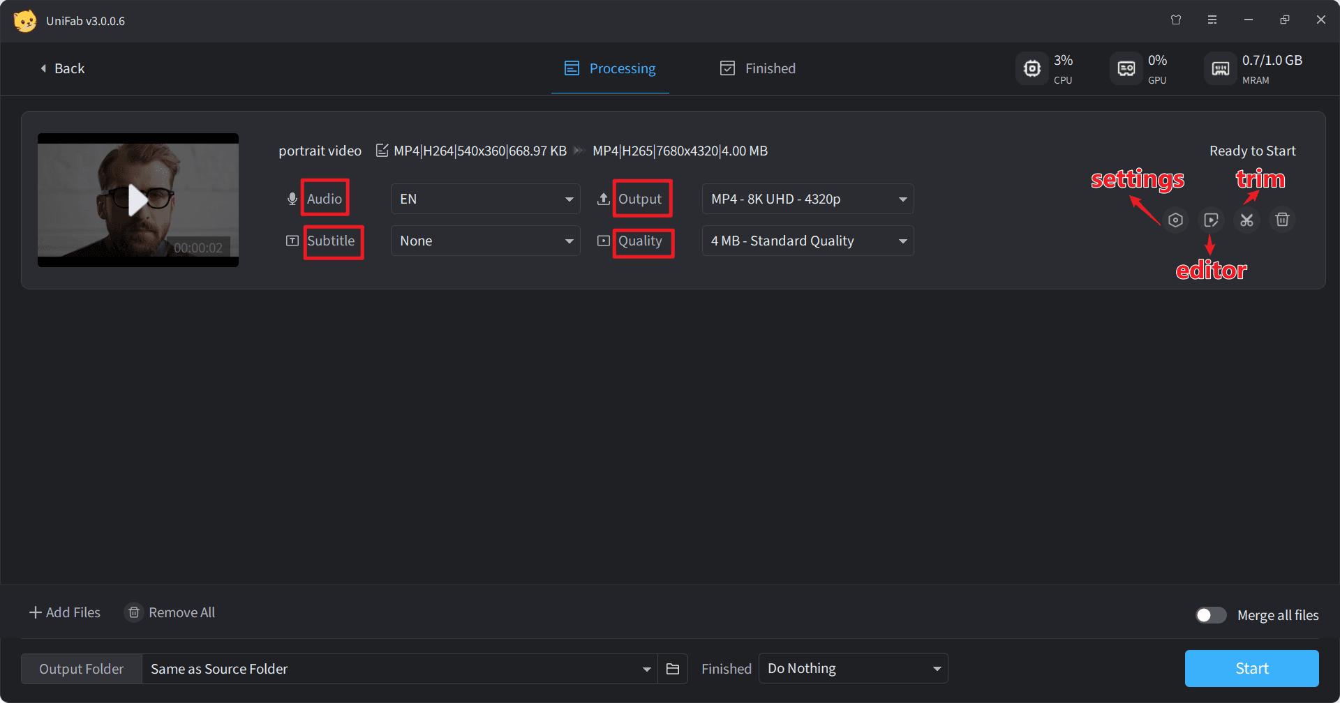 convert webm to mp4 - step2