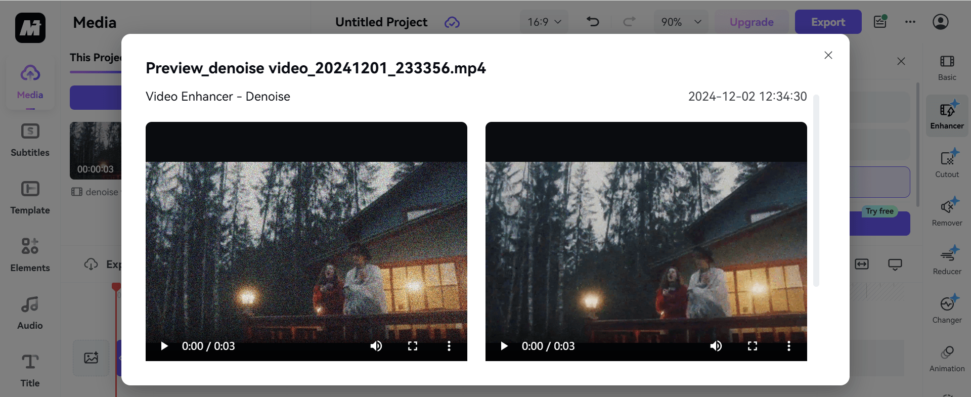 media.io-remove grain from video-step3