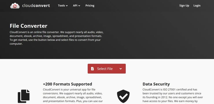 CloudConvert is an online file conversion tool