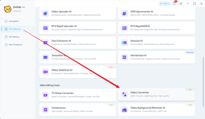 UniFab Interface - Video Converter
