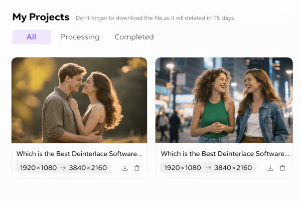 UniFab Video Enhancer AI Cloud - Step 3 Download Enhanced Video