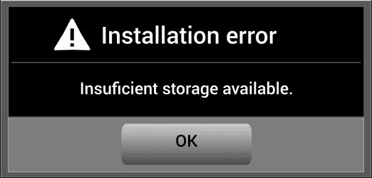 Inadequate Storage Space or Memory