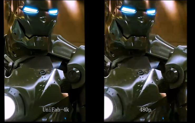 unifab 480 vs 4K upscaling iron man