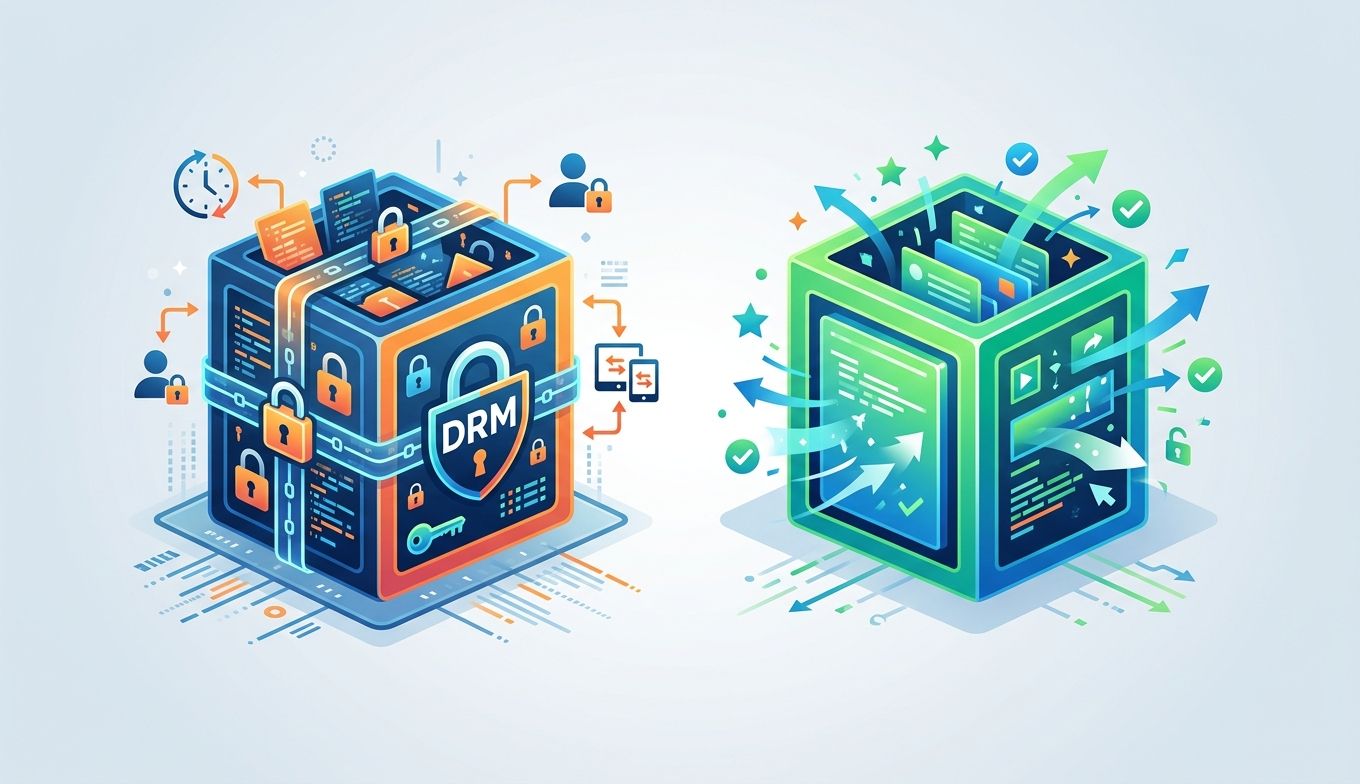 Konzept: M4V vs MP4 Container-Vergleich DRM (Konzeptbild)