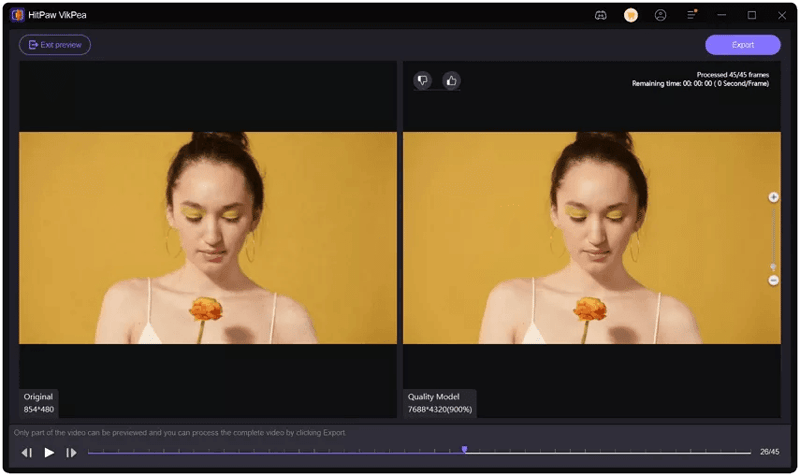 HitPaw 8k video enhancer - effect
