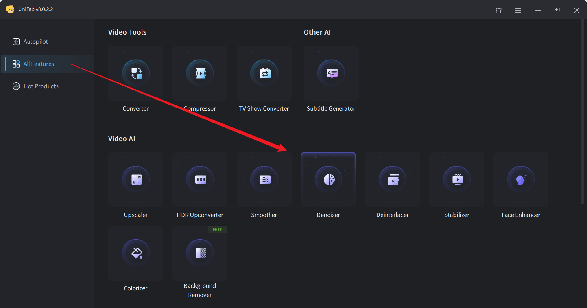 how to denoise video with unifab - Step1