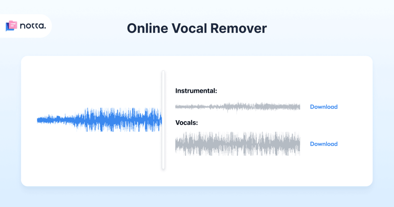 Notta Vocal Remover interface