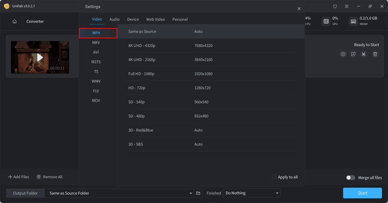 how to convert mov to mp4 - step2