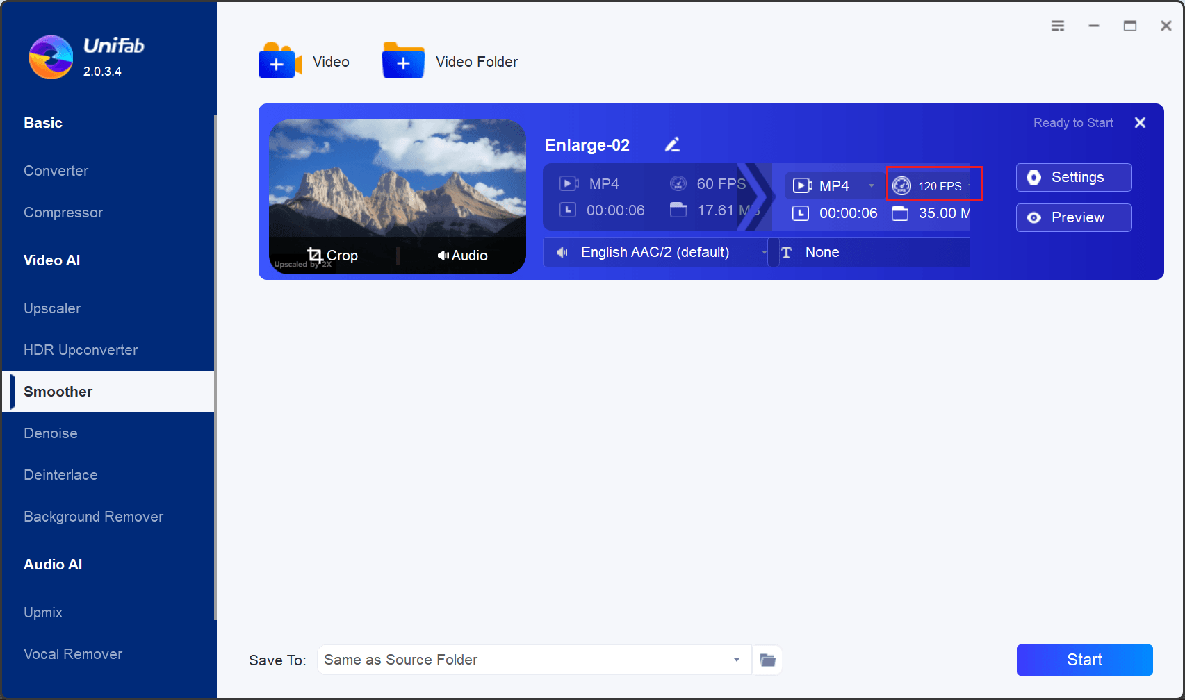 smoother frame rate setting