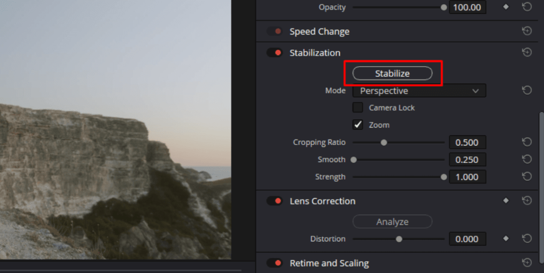 davinci resolve stabilize video - step3