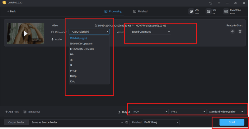 how to upscale video-step 3