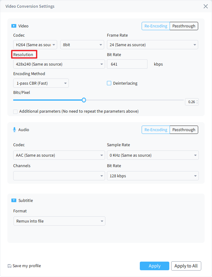 how to downscale video resolution