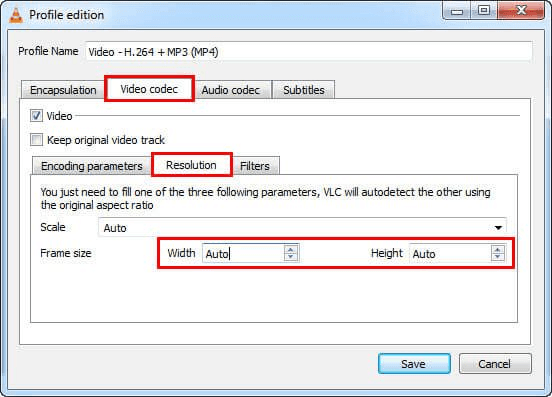 VLC change video resolution-step2