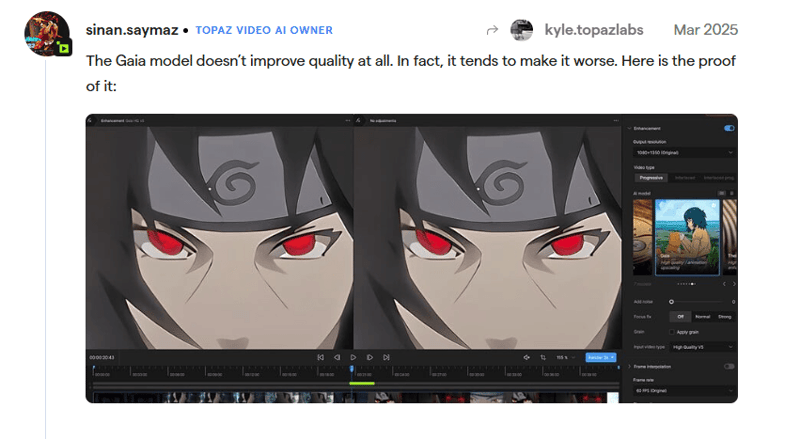 topaz gaia user feedback