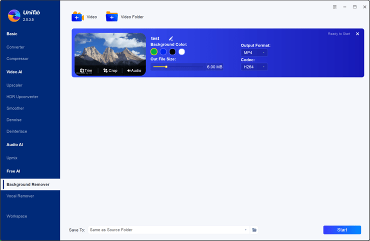 unifab video background interface