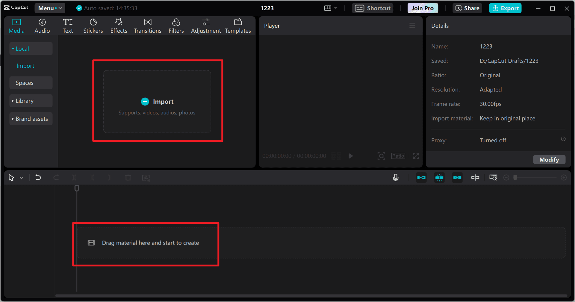 capcut video stabilizer-step1