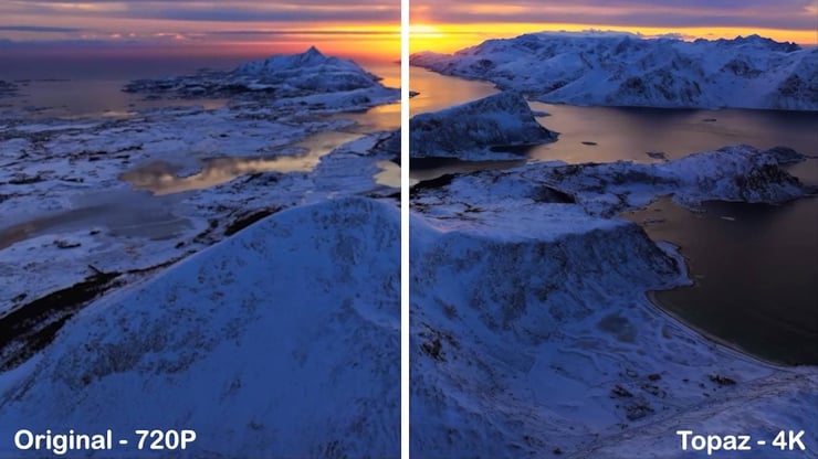 topaz 4k upscaling for scenic video