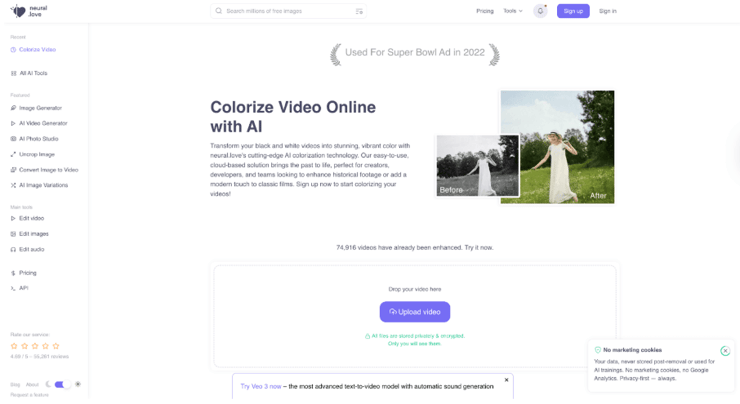 colorize video online free with neural.love