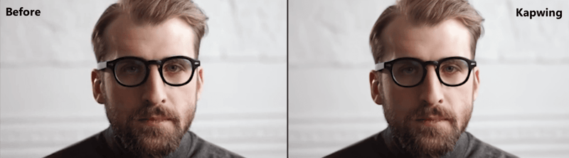 Kapwing — 540p source vs enhanced output, minimal detail reconstruction