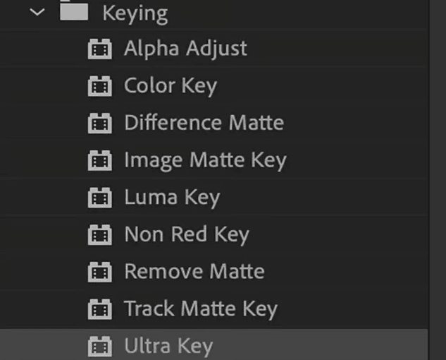 Remove background from video in Premiere Pro - apply Ultra Key