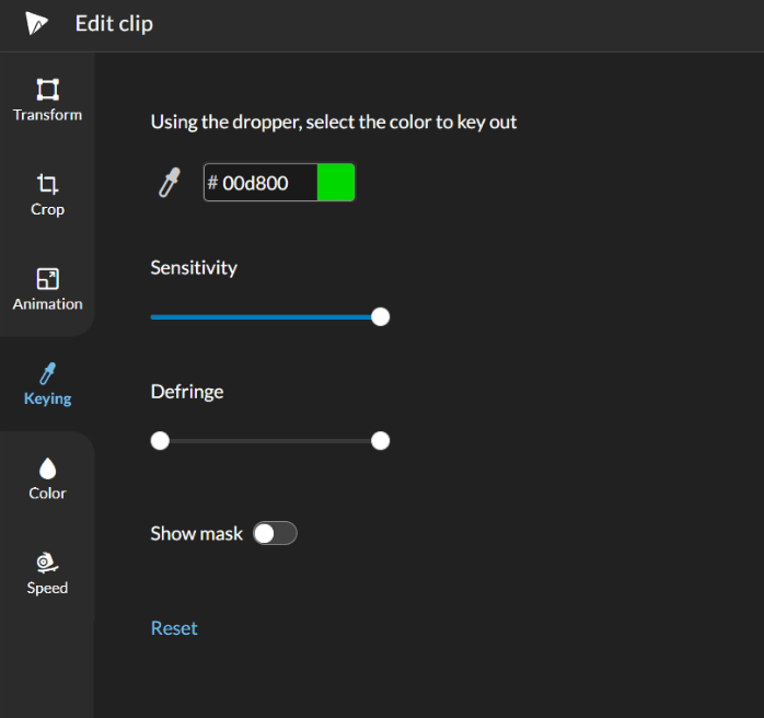 how to use green screen on wevideo-step7