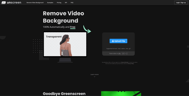 unscreen interface