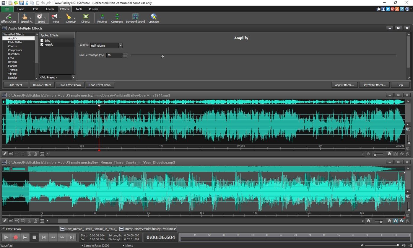 WavePad interface