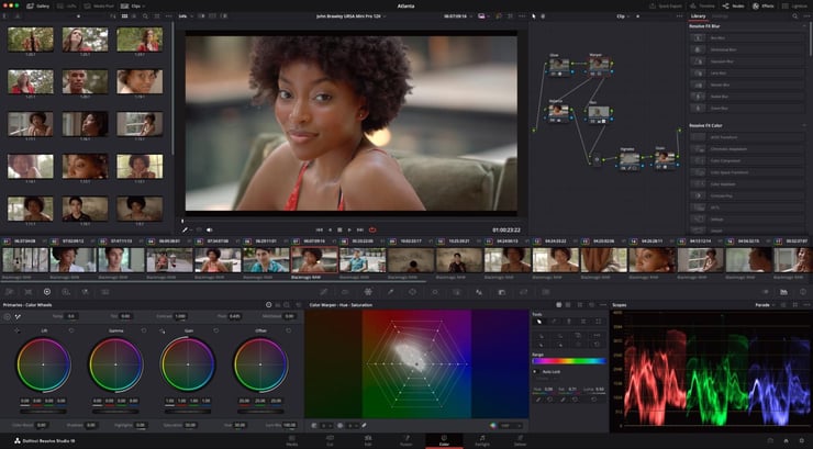 DaVinci Resolve interface