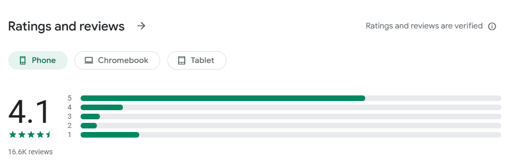 HiQuality Android store rating for AI video repair
