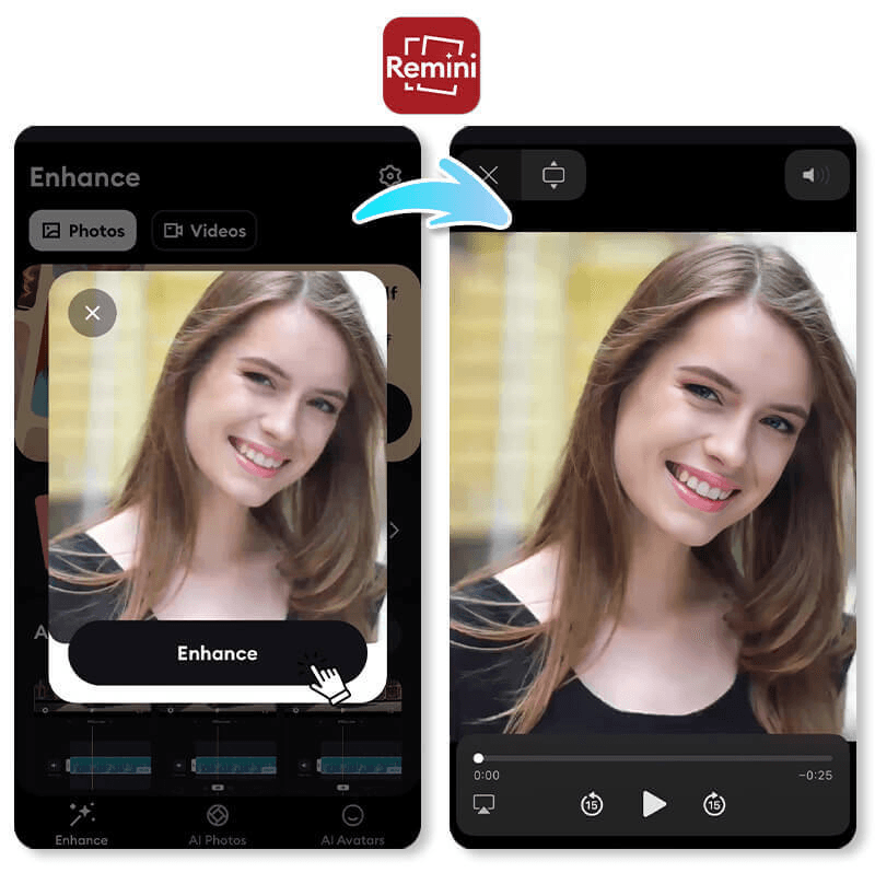 Remini ai video unblur steps