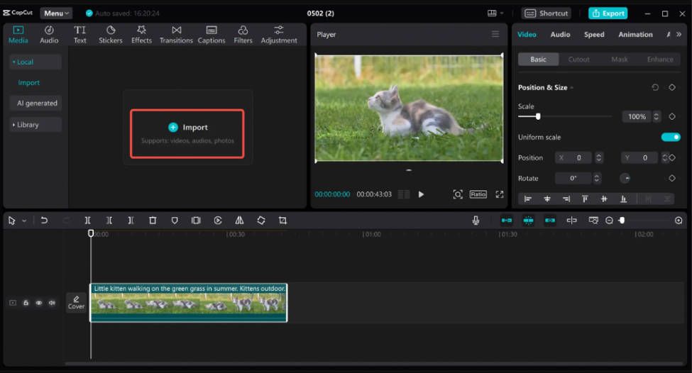 how to make a video 4k with capcut-step1