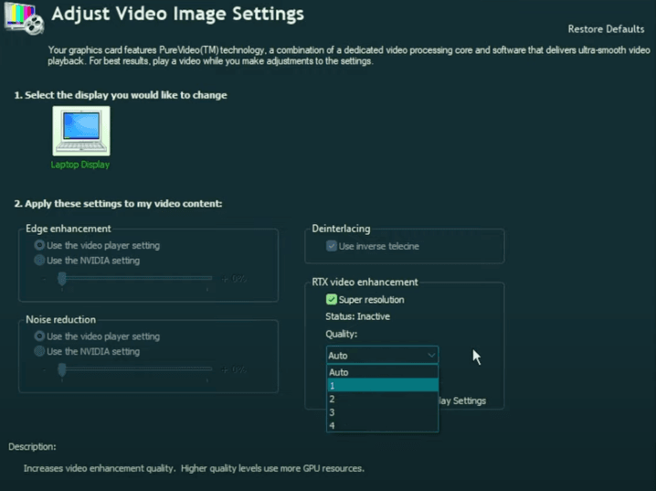 how to enable Firefox NVIDIA Super Resolution - step 3