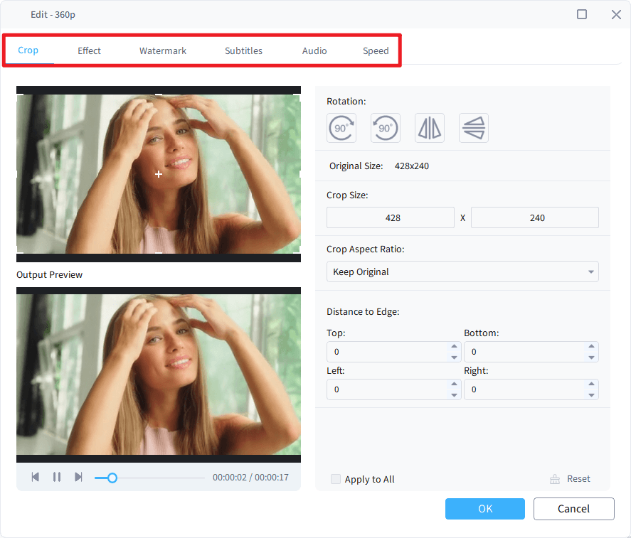 how to use unifab video converter built-in editor